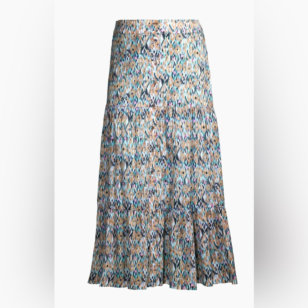 NWT NIC+ZOE Up Beat Ikat Tiered Maxi Skirt size PL Still available at Saks Fifth